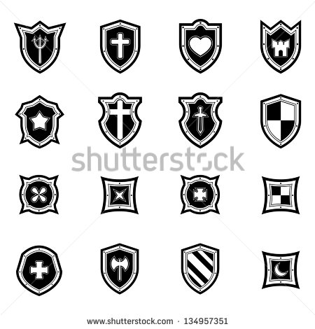 Shield Icon Black and White