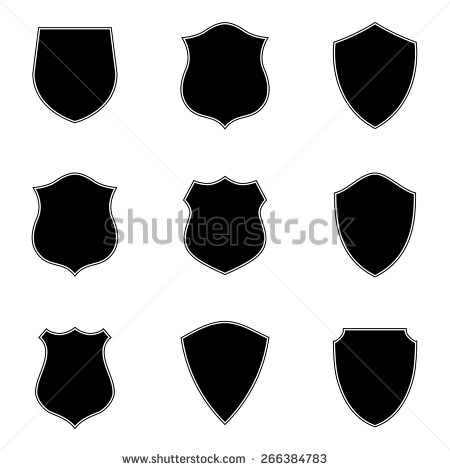 Silhouette Black and White Shield