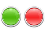 Silver Green Red Push Button