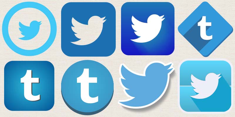 Small Facebook and Twitter Icons