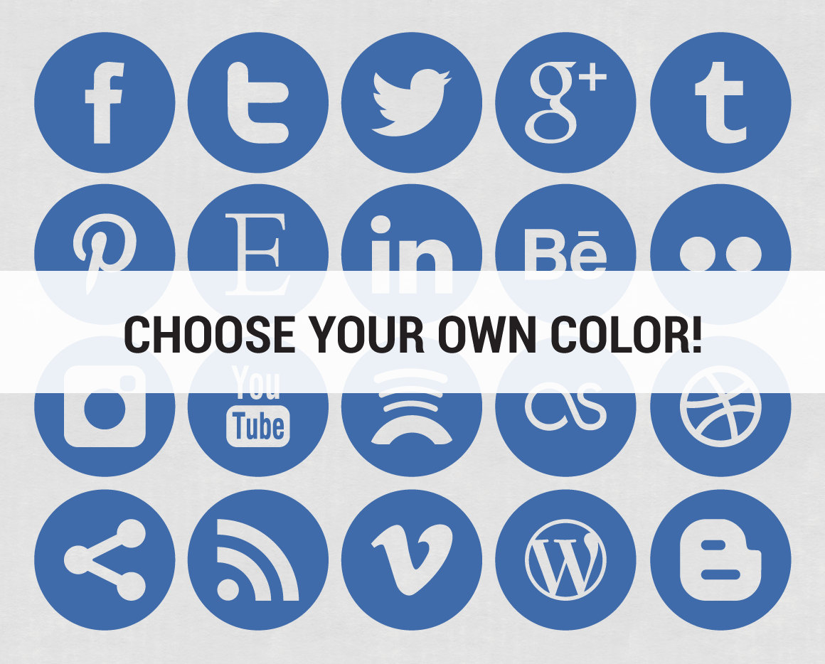 20 Circle Social Media Icons For Website Images