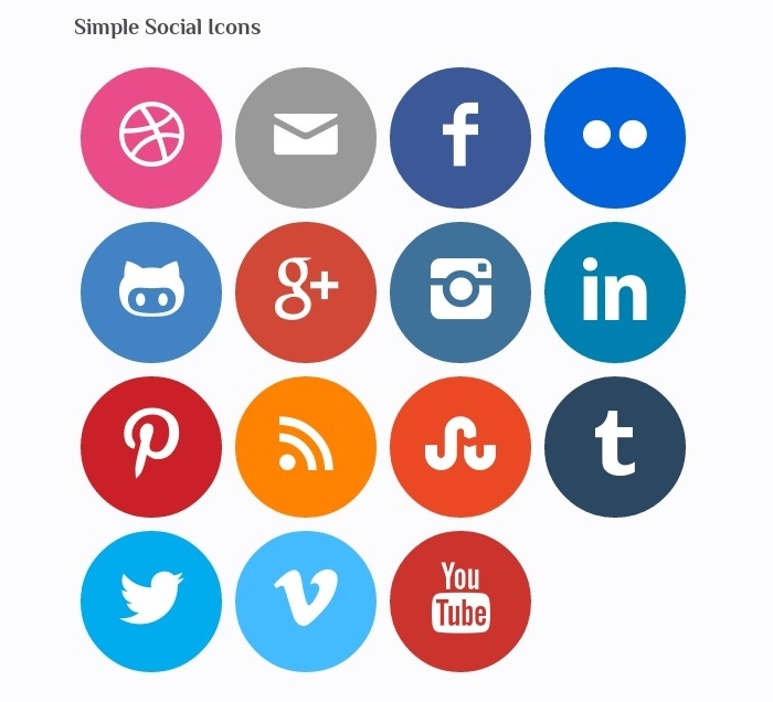 Social Media Icons Circle