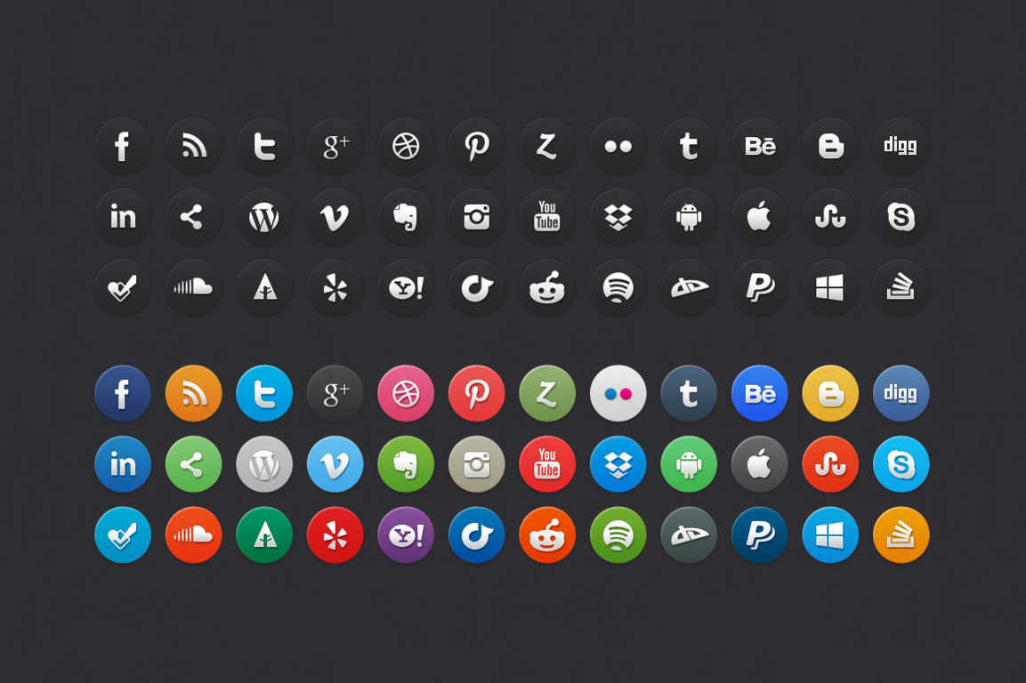 Social Media Icons Circle