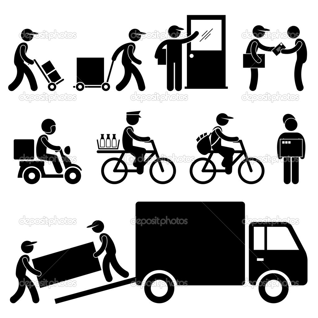 Stick Figure Delivery Man