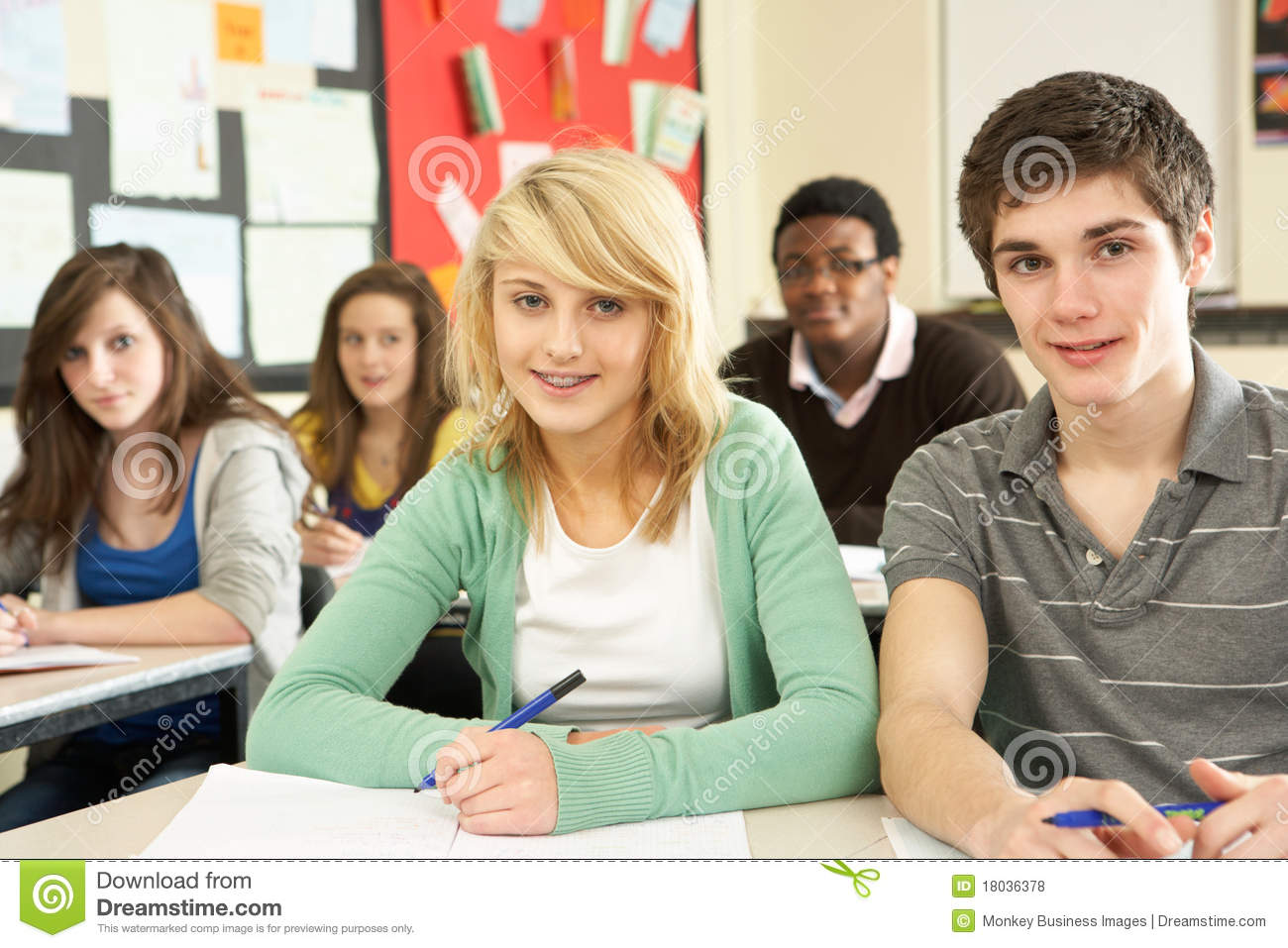 Students Studying in a Classroom