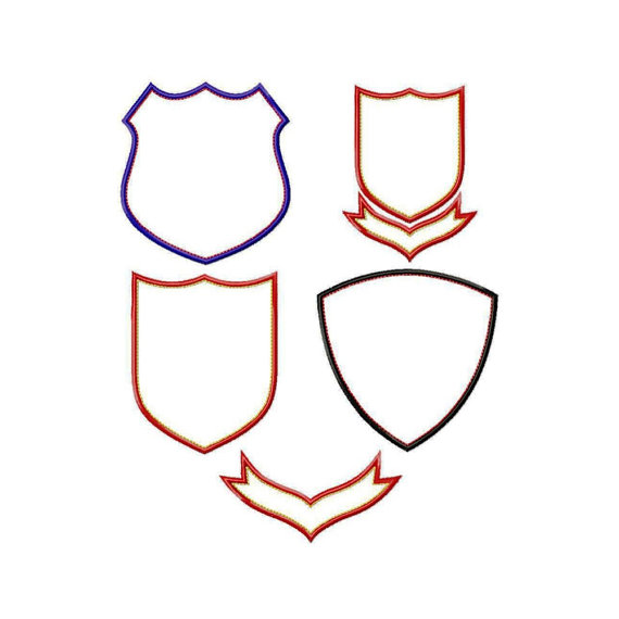 Superhero Shield Embroidery Design