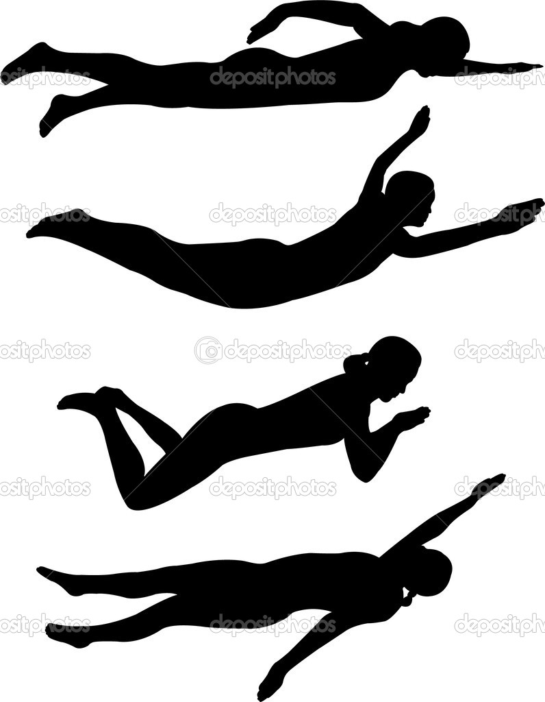 Swimming Silhouette Clip Art