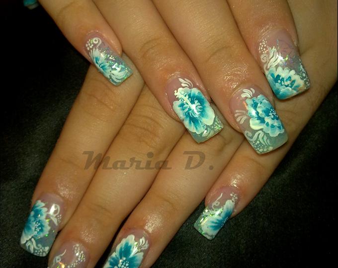 Turquoise Prom Nails