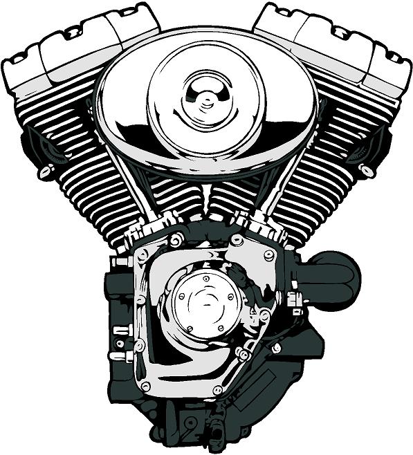 V-Twin Engine Clip Art