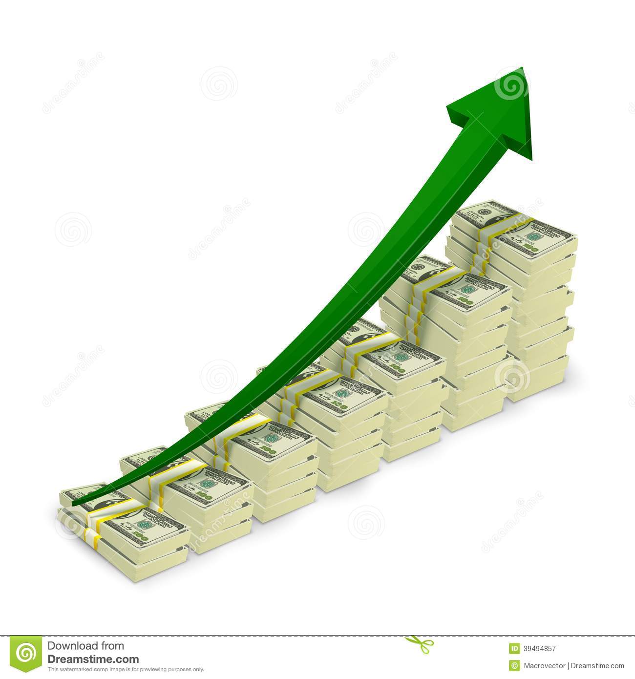 Vector Money Stacks Drawing