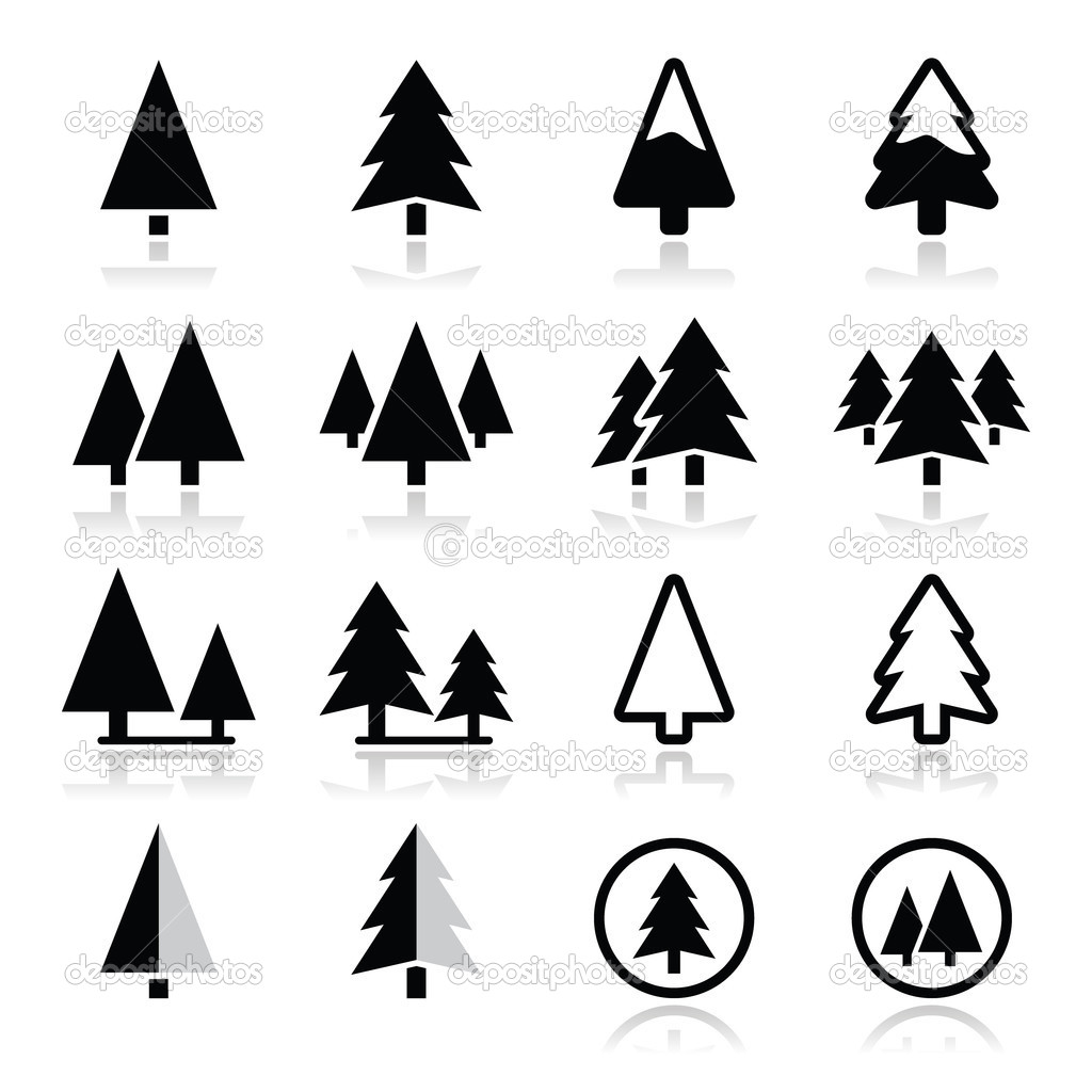 Vector Pine Tree Forest