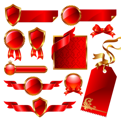 Vector Red Ribbon Theme