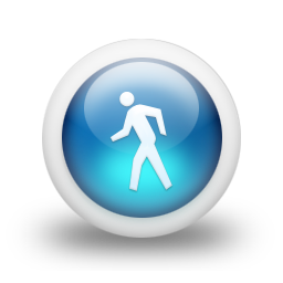 Walking Person Icon Blue