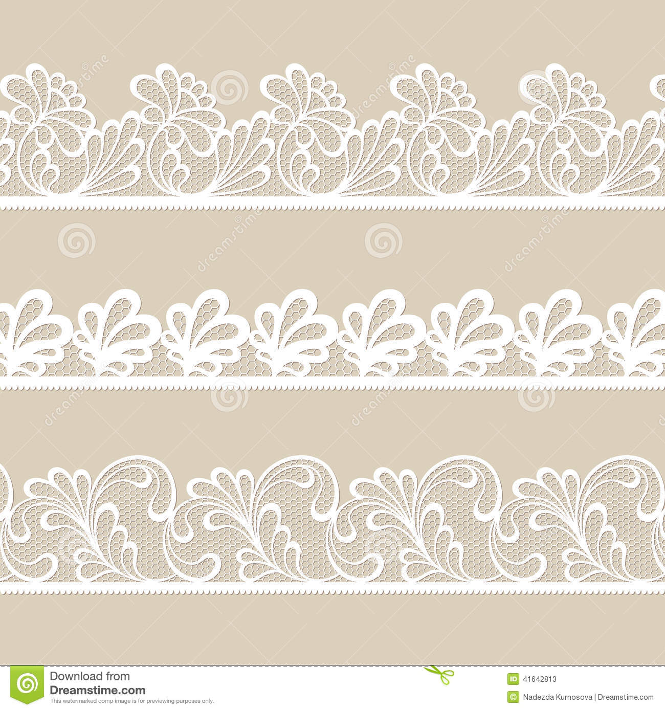 White Lace Border Vector