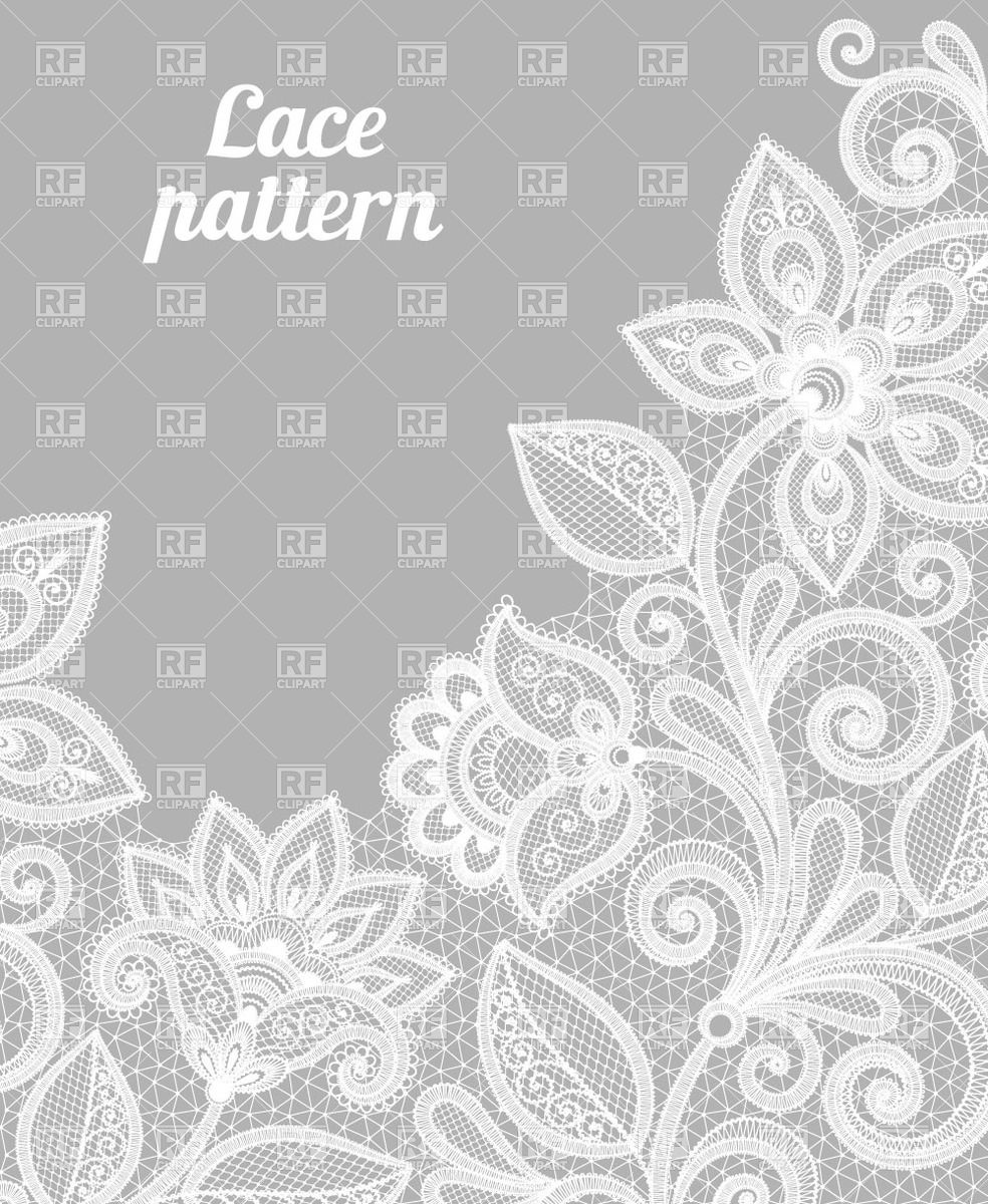 White Lace Pattern Vector Free