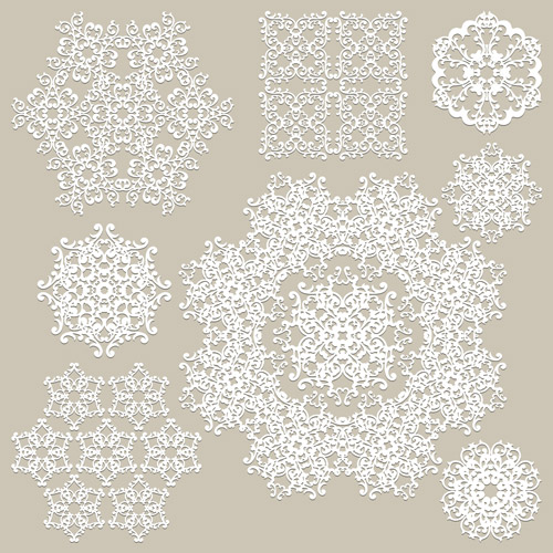 White Lace Pattern Vector Free