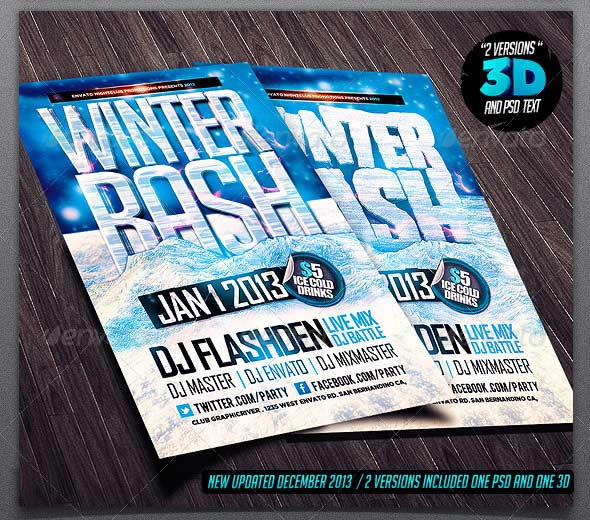 Winter Bash Party Flyers