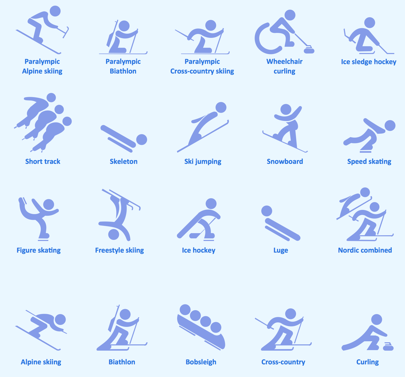 Winter Olympic Sports Symbols