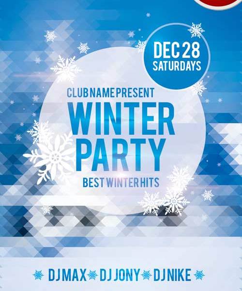 Winter Party Flyer Template Free