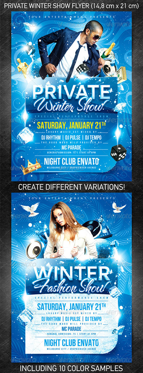Winter Party Flyer Template Free