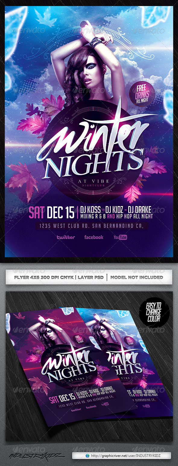 Winter Party Flyer Template