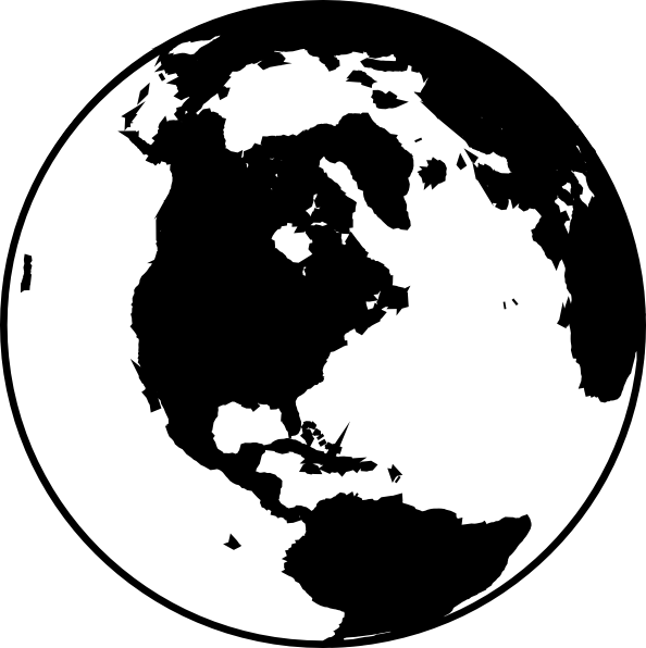 World Map Black And White Clip Art