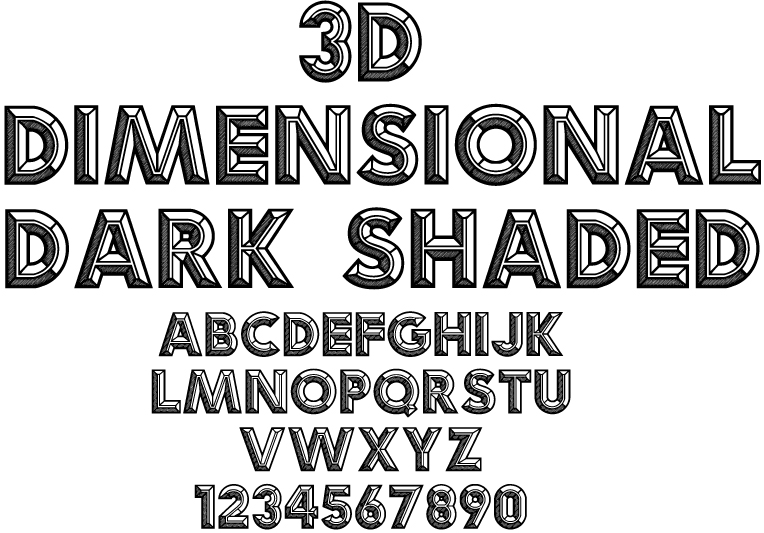 17 3D Shaded Font Images