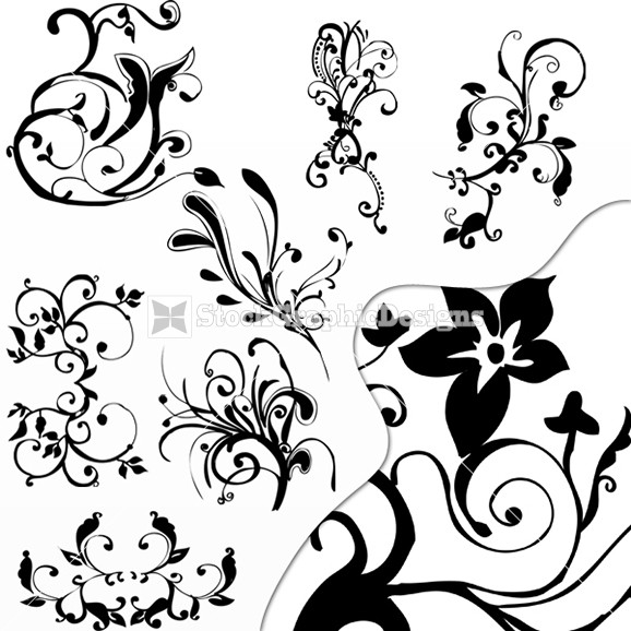 Abstract Floral Design Elements