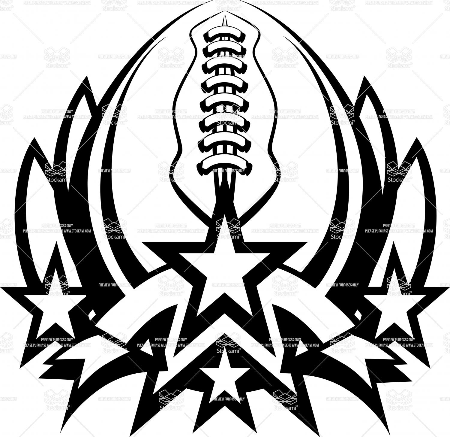 American Football Clip Art Black and White