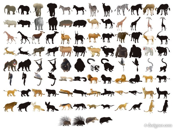 Animal Silhouettes Vector Free