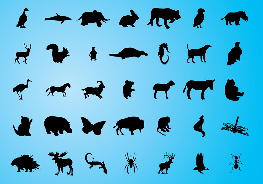 Animal Silhouettes Vector Free