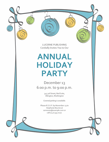 Annual Holiday Party Invitation Template