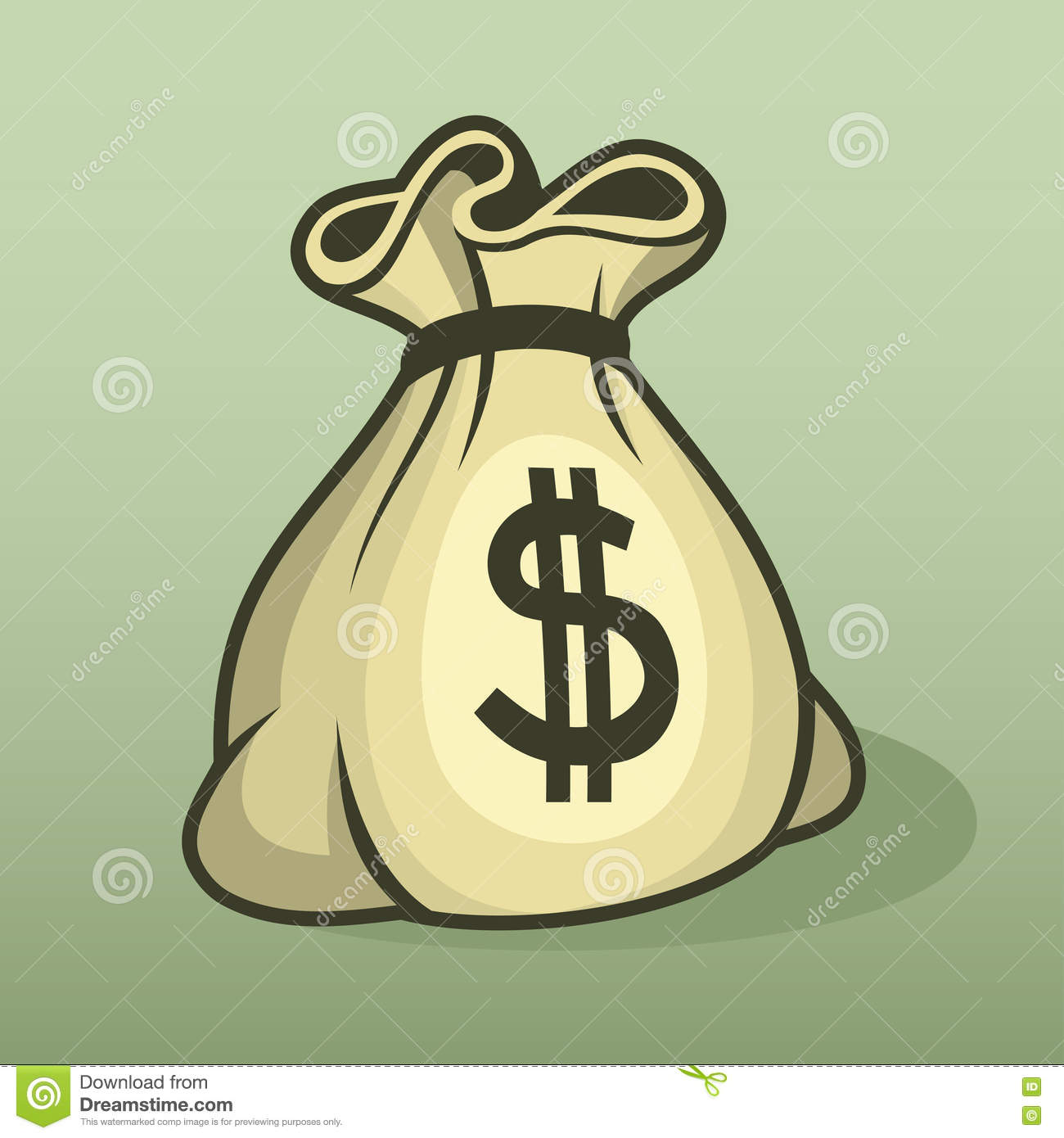 Bag of Money Vector Clip Art