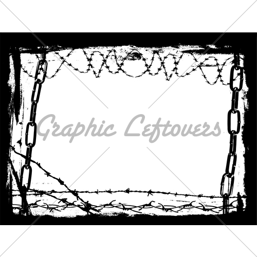 Barbed Wire Border Vector