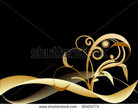 Black and Gold Floral Design