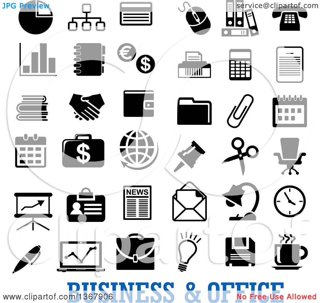 Black and White Business Icons