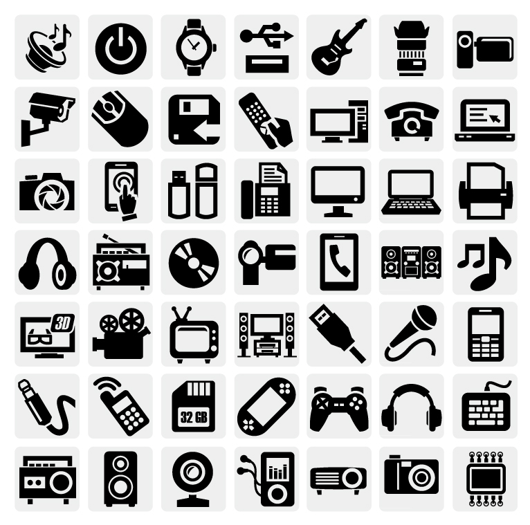 Black and White Vector Icons Free