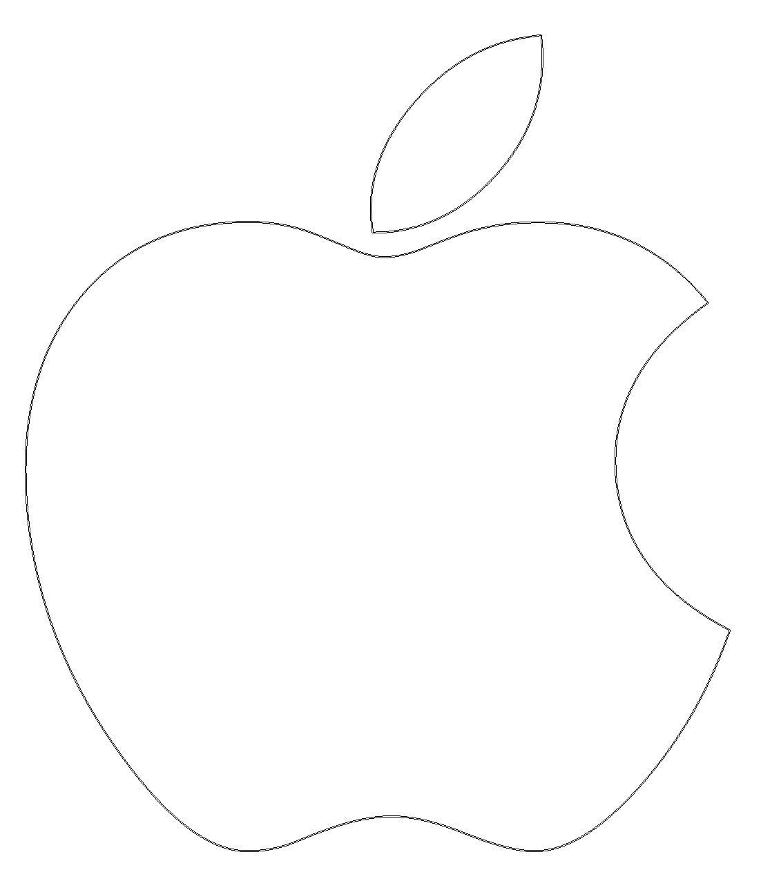 Black Apple Logo Outline