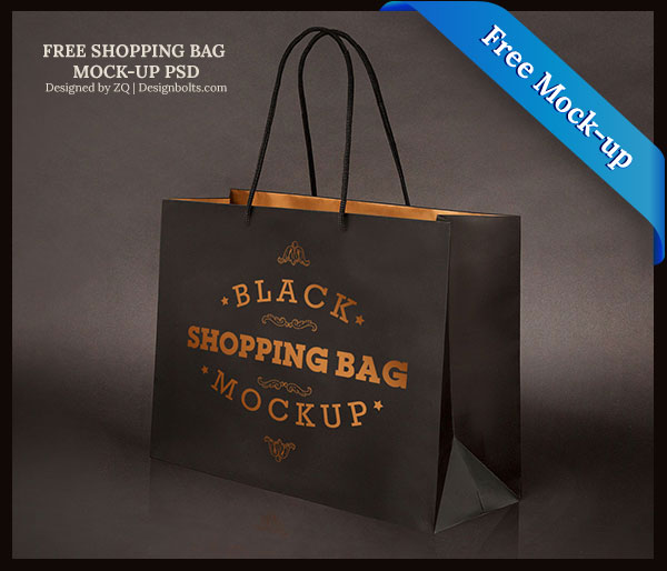 Black Shopping Bag PSD Mock Up Black Shopping Bag PSD Mock Up