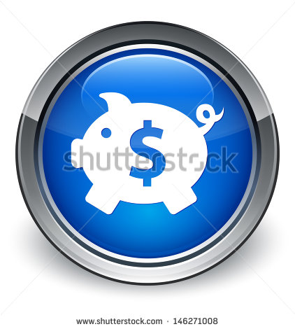 Blue Button Icon Dollar Sign