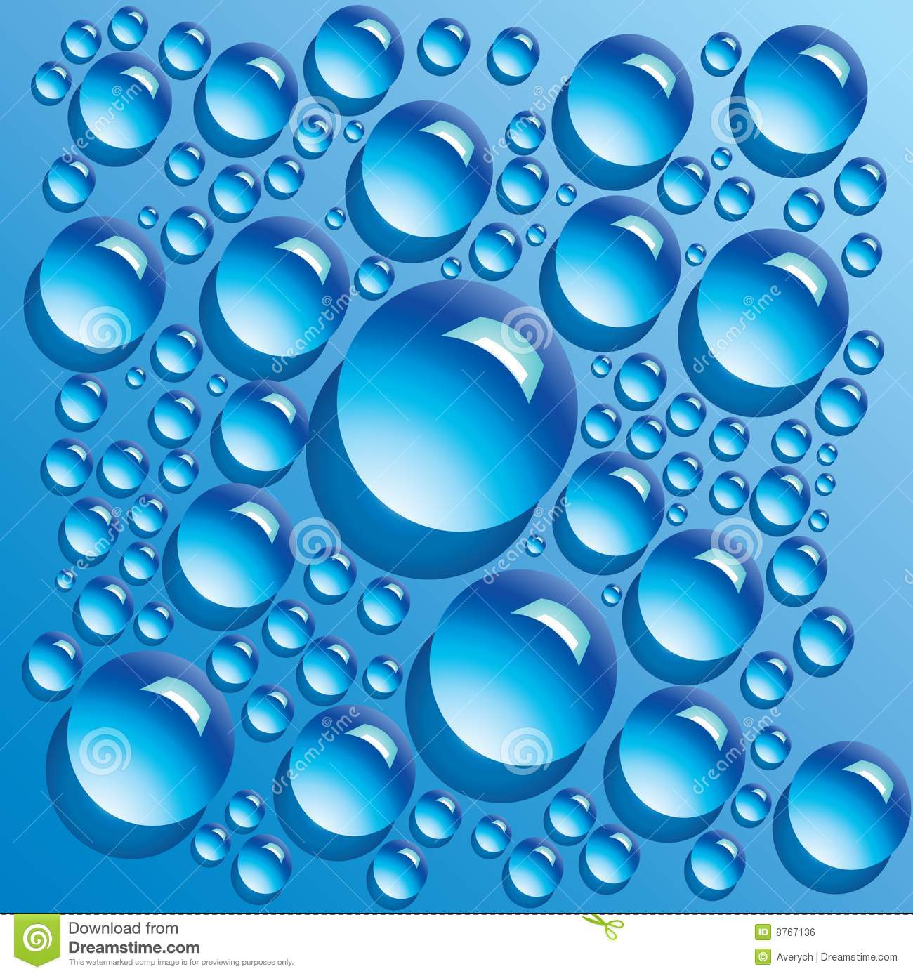 Blue Water Bubbles Vector