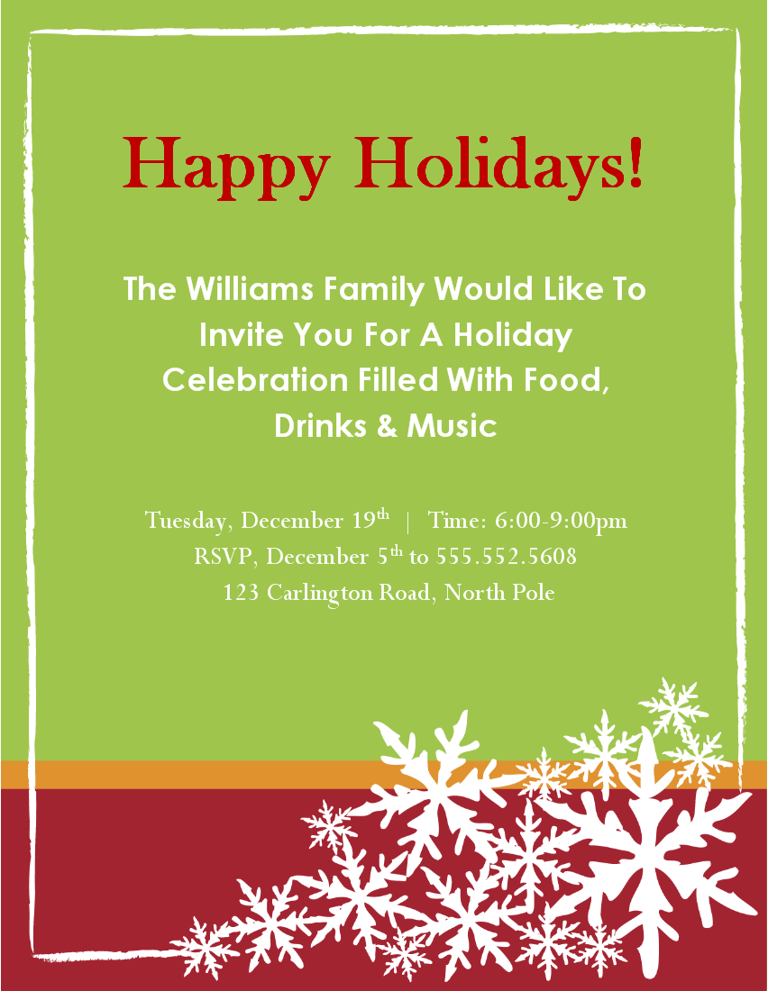 Christmas Holiday Party Invitation Templates Free Christmas Holiday Party Invitation Templates Free