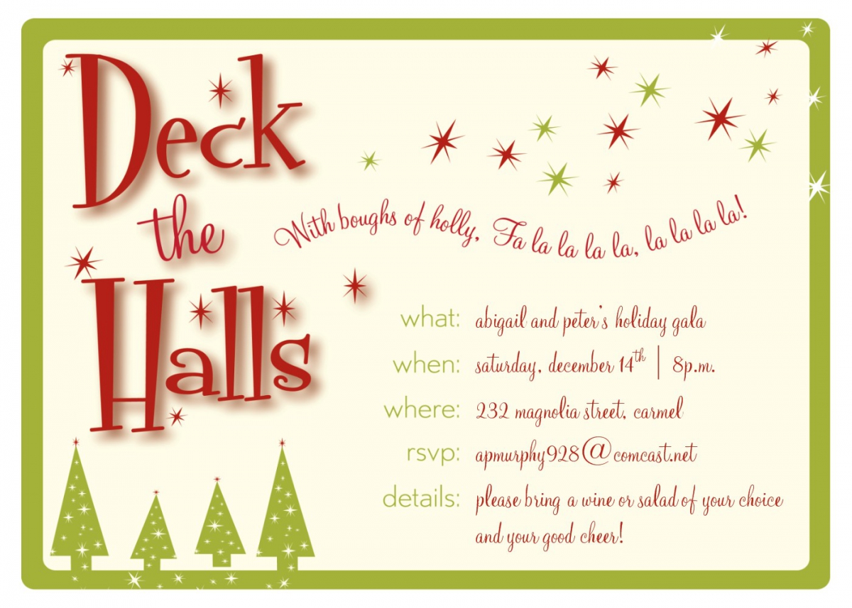 Christmas Holiday Party Invitation Templates Free