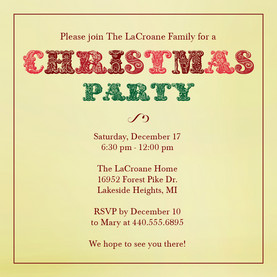 Christmas Party Invitation Fonts