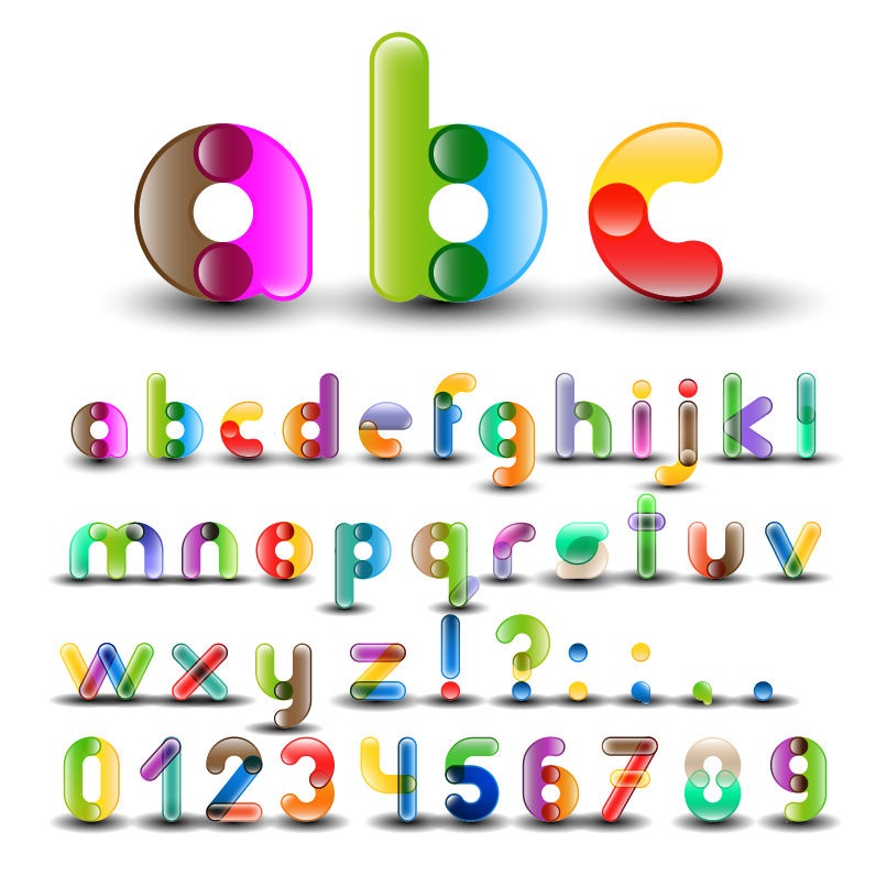 Colorful Alphabet with Numbers