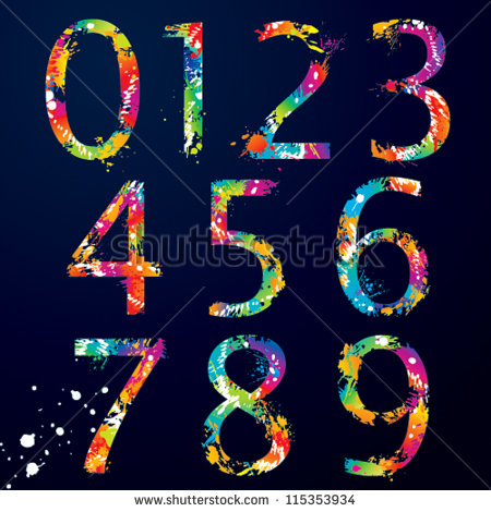 Colorful Number 0 Fonts