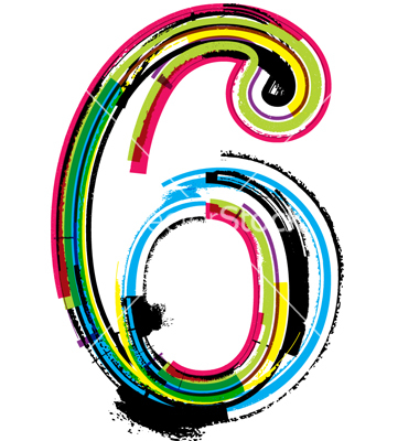 Colorful Number 6 Fonts