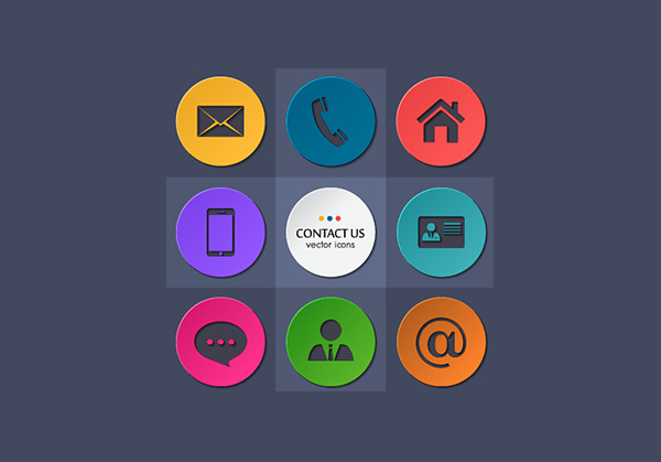 Contact Circle Icon Set Free