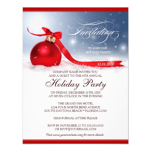 Corporate Holiday Party Invitation Templates