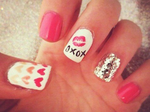 Cute Valentine Nail Design